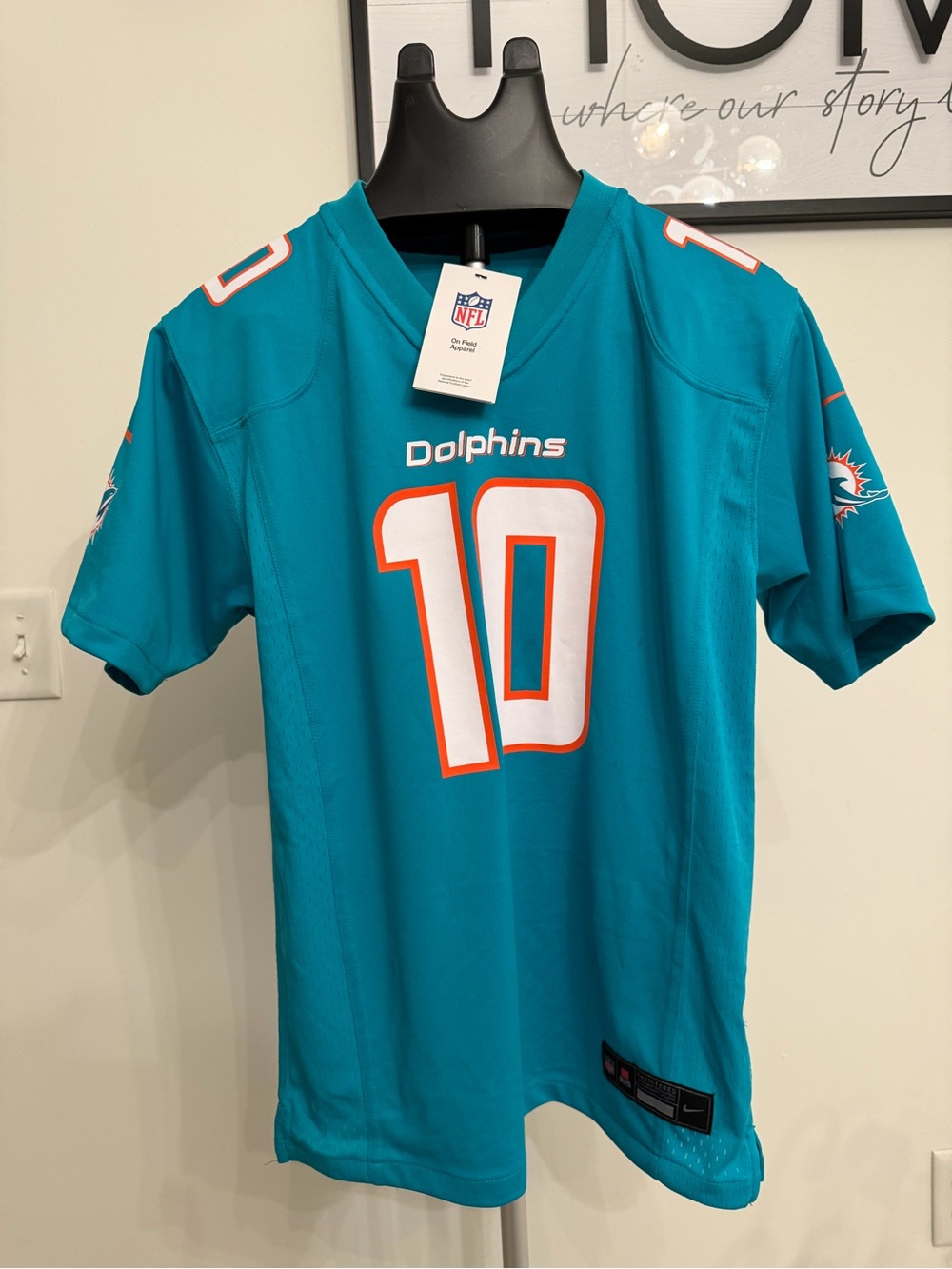 Nike Miami Dolphins Tyreek Hill #10 Youth Jersey NFL -Large - Aqua/White/Orange